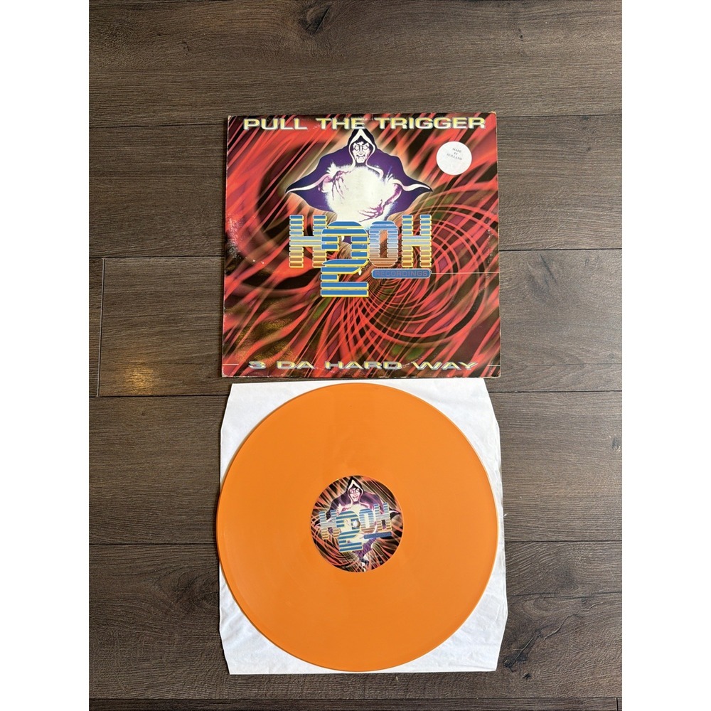 3 Da Hard Way Pull The Trigger Vinyl Rave Hardcore Techno Orange RARE H20H